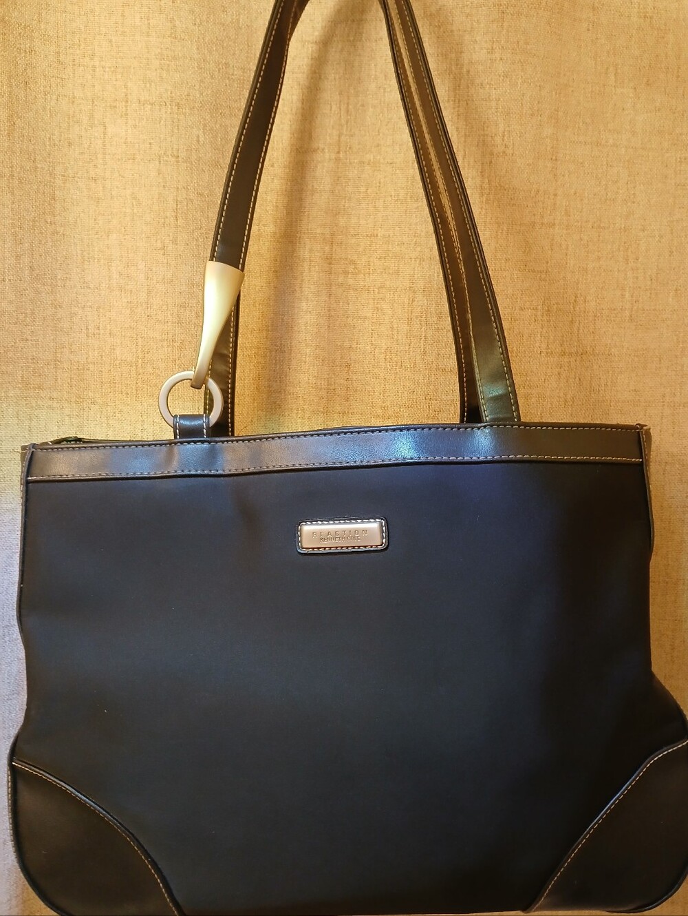 Kenneth Cole Reaction Black Vintage Tote with Double Top Handles